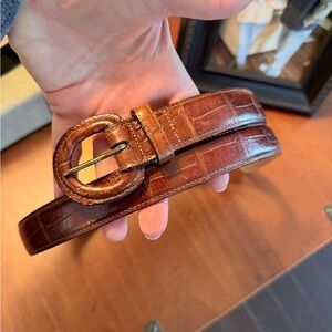 Jos. A. Bank Leather Brown Crocodile Pattern Belt